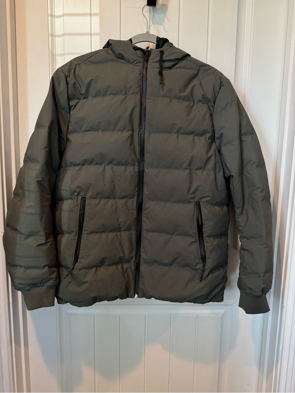 H&M Olive Hooded Quilted Puffer Jacket